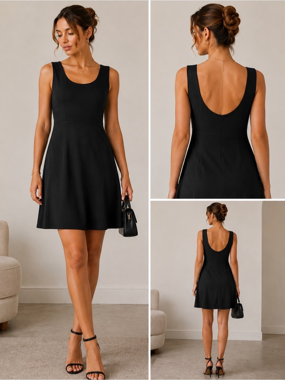 LILYSILK Black Silk Sleeveless Shift Dress NWT Size M